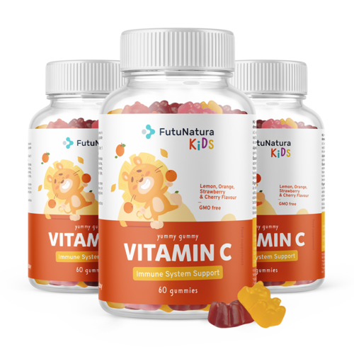 3x VITAMIN C – Gumeni bomboni za djecu s vitaminom C, ukupno 180 gumenih bombona