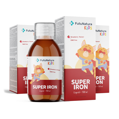 3x Super Iron: Željezo + B vitamini – Tekući dodatak prehrani za djecu, ukupno 450 ml