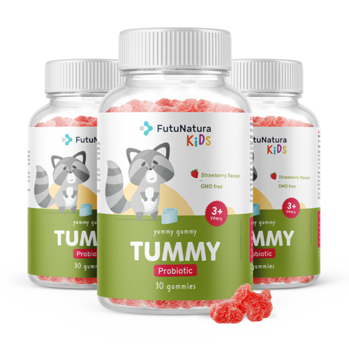 3x TUMMY - Gumeni bomboni za djecu za probavu, ukupno 90 gumenih bombona