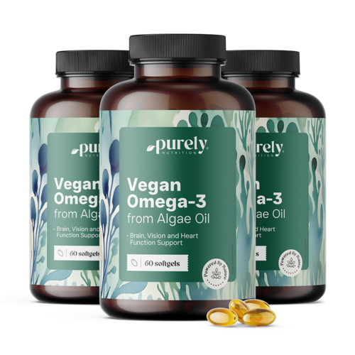 3x Veganska omega-3 1000 mg – iz algi, ukupno 180 mekih kapsula