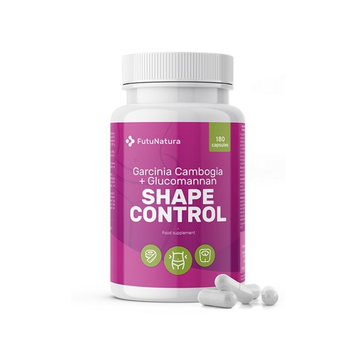 Shape Control Garcinia Cambogia + Glükomannán, fogyás és étvágycsökkenés, 180 kapszula