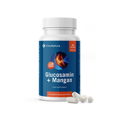 Glükózamin + Mangán 500 mg, reuma és ízületi gyulladás, 90 kapszula