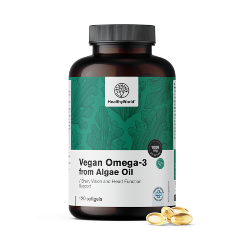 Vegán omega-3 1000 mg – algából, 120 lágy kapszula