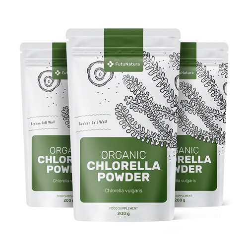 3x BIO Chlorella por, összesen 600 g