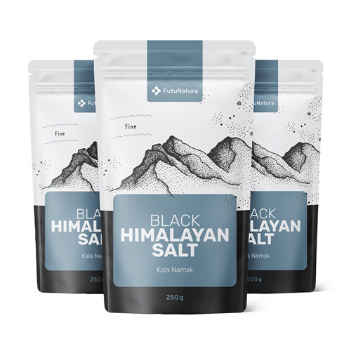 3x Fekete himalájai só, finomra őrölve, összesen  750 g