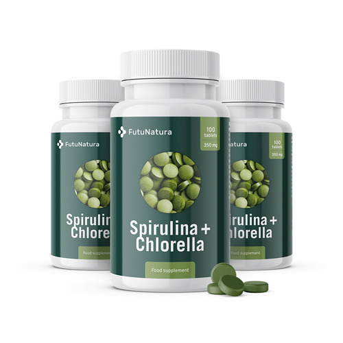 3x Spirulina + Chlorella algák, öszesen 300 tabletta