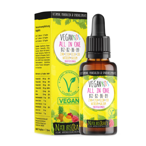 Vegán vitaminok és ásványi anyagok cseppekben – gyerekeknek, 20 ml