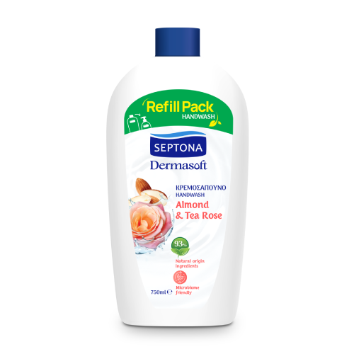 Dermasoft folyékony kéziszappan – mandula és rózsa, 750 ml