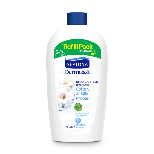 Dermasoft folyékony kéziszappan – pamut és tej, 750 ml