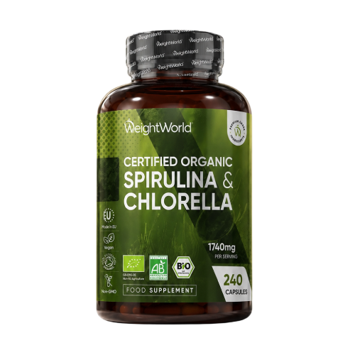 BIO Spirulina és chlorella 1740 mg, 240 kapszula