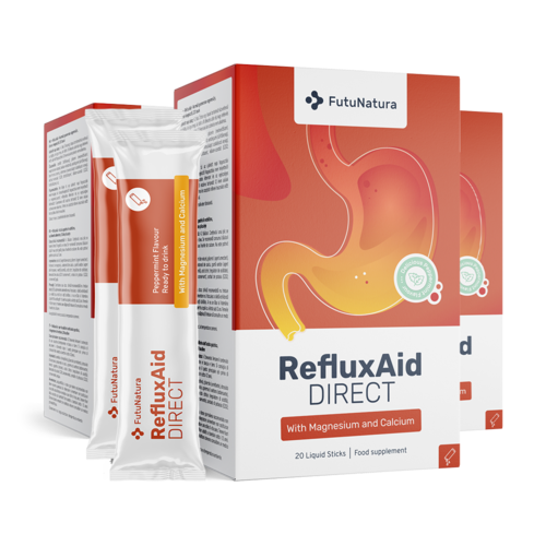 3x RefluxAid DIRECT - bevanda per l'acidità gastrica, totale 60 bustine