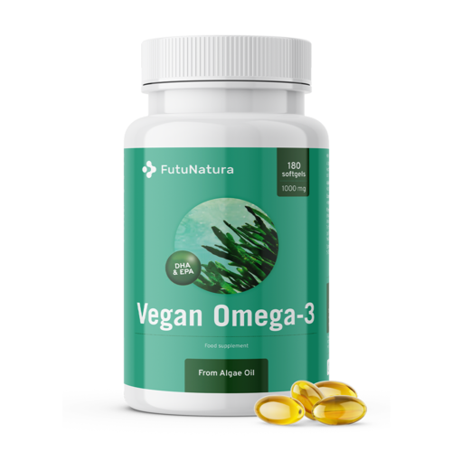Omega-3 vegano da alghe 1000 mg, 180 capsule molli