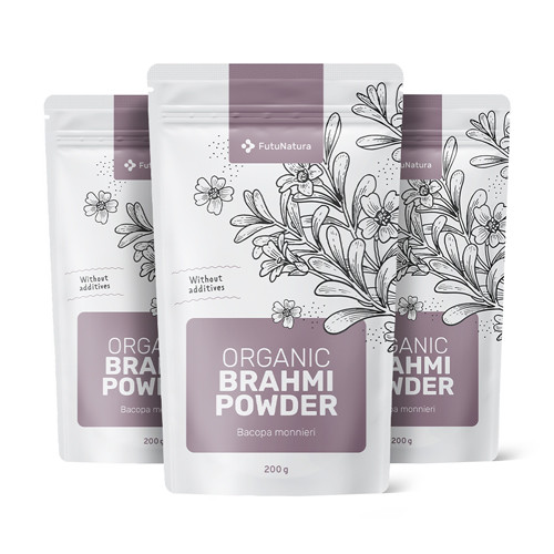 3x BIO Brahmi in polvere, totale 600 g