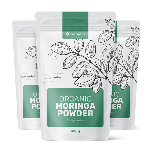 3x BIO Moringa in polvere, totale 1200 g