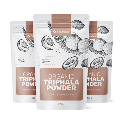 3x BIO Triphala in polvere, totale 600 g