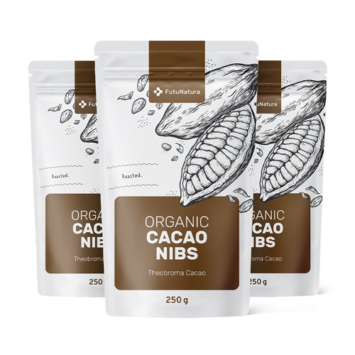 3x BIO Granella di cacao criollo, totale 750 g