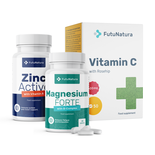 Sistema immunitario: Vitamina C + Zinco Aktiv + Magnesio Forte, kit
