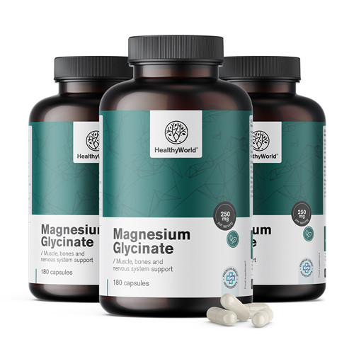 3x Magnesio glicinato 250 mg, totale 540 capsule