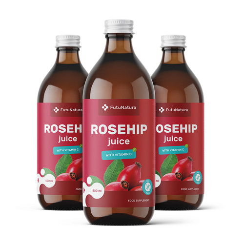 3x Succo di rosa canina, totale 1500 ml