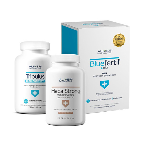 Uomo perfetto: BlueFertil + Tribulus terrestris + Maca, kit