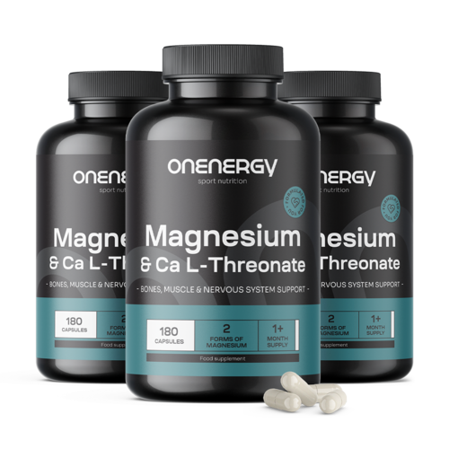 3x Magnesio + Calcio L-treonato, totale 540 capsule