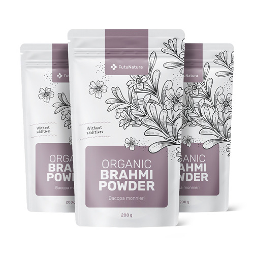 3x BIO Brahmipoeder, totaal 600 g
