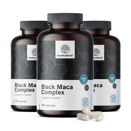 3x Zwarte maca complex 5000 mg, totaal 540 capsules