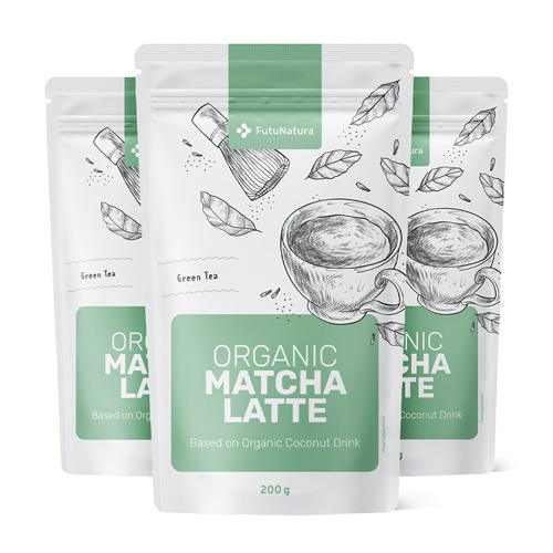 3x BIO Matcha latte - drank, totaal 600 g
