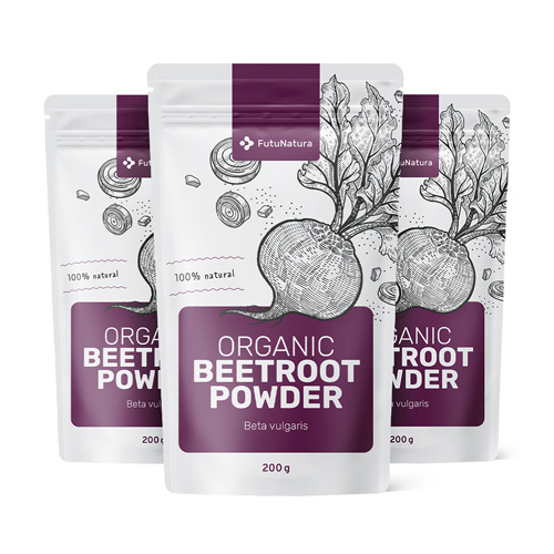 3x BIO Rode biet poeder, totaal 600 g