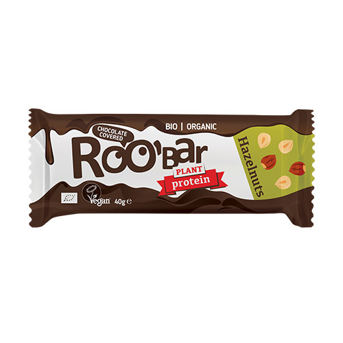 Baton proteinowy BIO Roobar - orzech laskowy & czekolada, 40 g