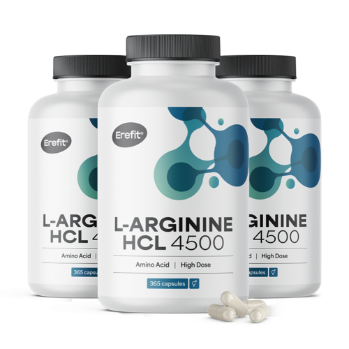 3x L-arginina HCL 4500 mg, razem 1095 kapsułek