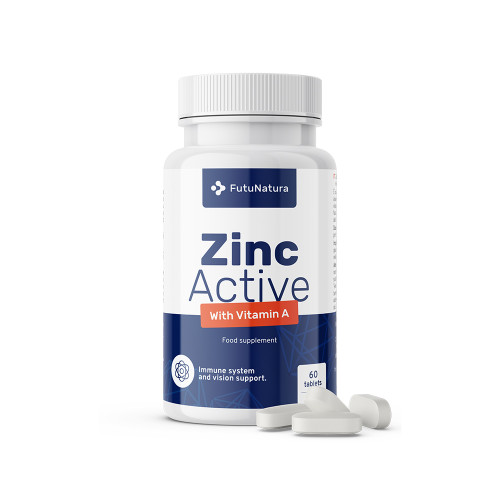 Cynk Active + witamina A, 60 tabletek