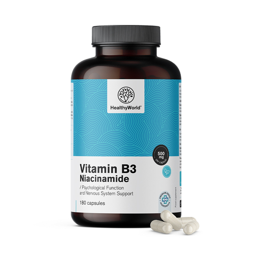 Witamina B3 500 mg – niacynamid, 180 kapsułek