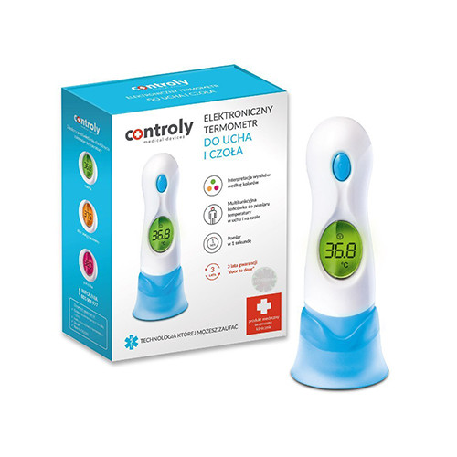 Cyfrowy elektroniczny termometr do ucha i czoła, 1 sztuka