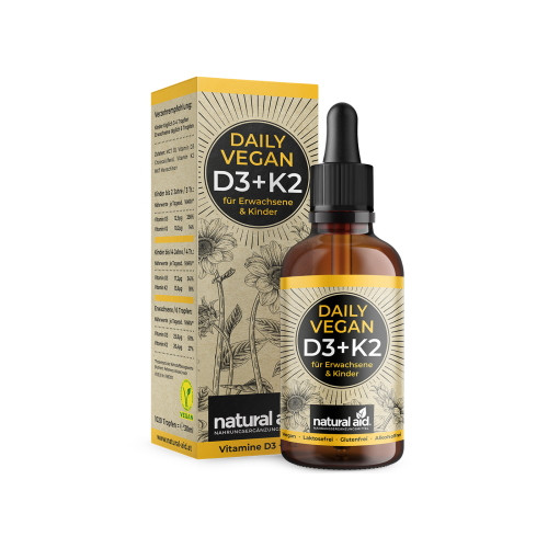 Wegańska witamina D3 + K2 krople, 30 ml