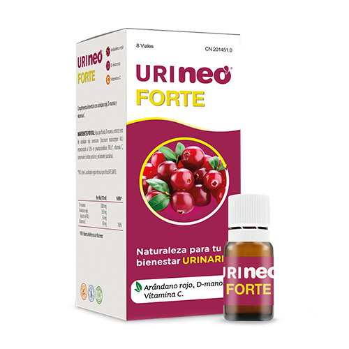 Urineo Forte – D-mannoza z wyciągiem z żurawiny, 8 buteleczek