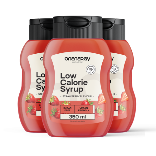 3x Niskokaloryczny syrop ze słodzikiem – truskawka, razem 1050 ml