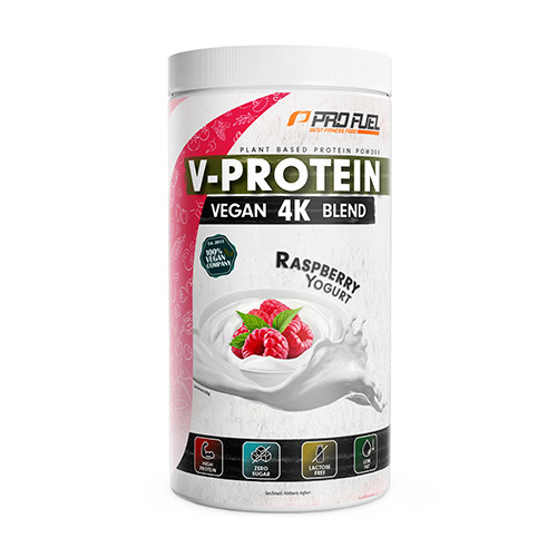 V-Protein 4K wegańskie proteiny – jogurt malinowy, 750 g