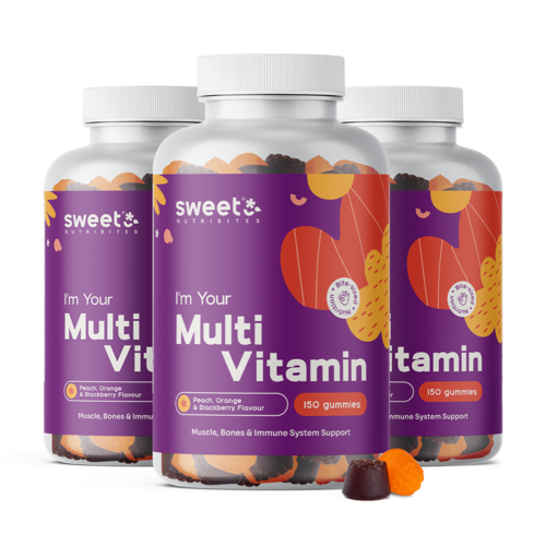3x Multiwitaminy – żelki z 10 witaminami, razem 450 żelek