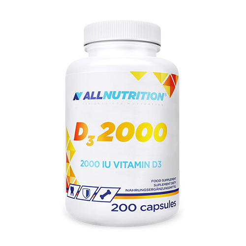 Vitamina D3, 2000 UI, 200 cápsulas moles