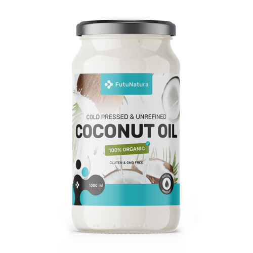 Óleo de coco BIO – prensado a frio, não refinado, 1000 ml