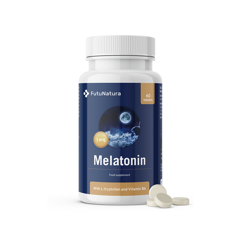 Melatonin. Fórmula de suplemento alimentar que ajuda a regular o ciclo do sono e a reduzir o tempo necessário para adormecer.