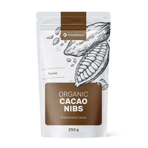 Grãos de cacau triturados orgânicos
