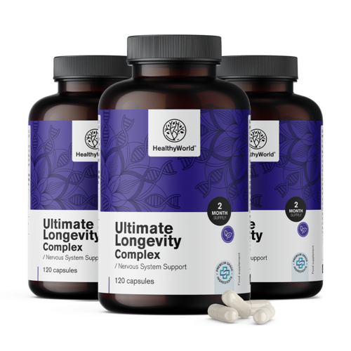3x Ultimate Longevity Complex, total de 360 cápsulas