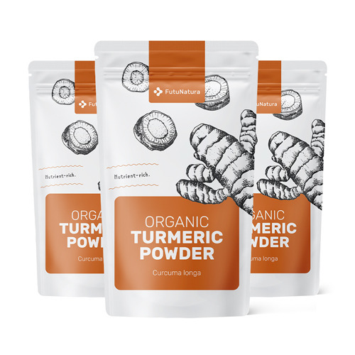 3x Cúrcuma BIO em pó, total de 750 g