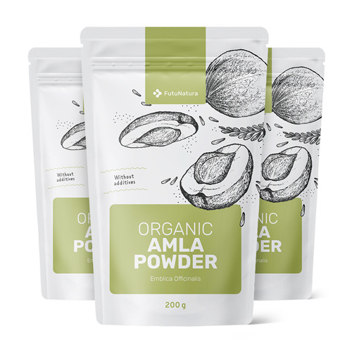 3x Amla em pó BIO, total de 600 g