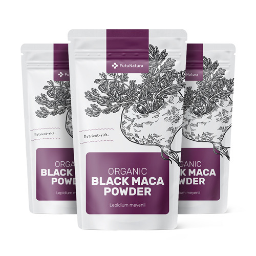 3x Maca preta em pó BIO, total de 1500 g