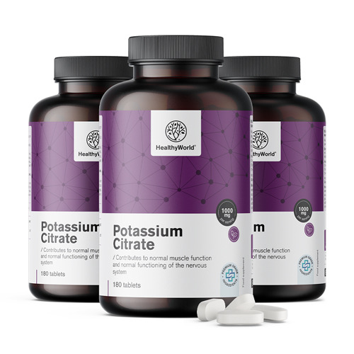 3x Citrato de potássio 1000 mg, total de 540 comprimidos