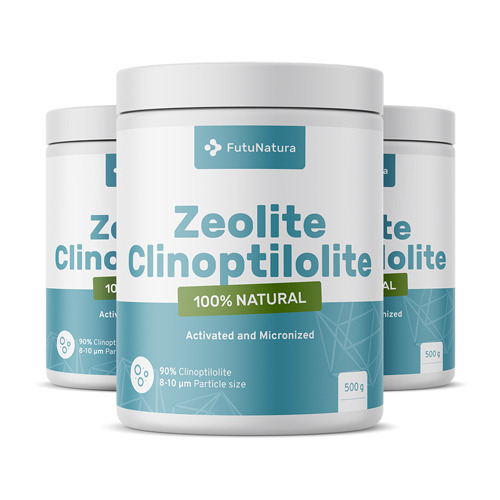 3x Zeólito clinoptilolito, total de 1500 g