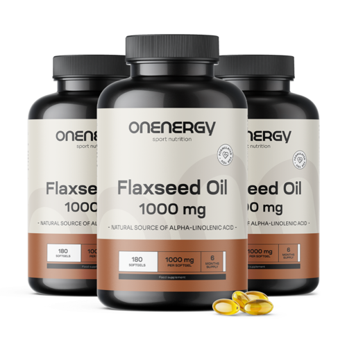 3x Óleo de semente de linho 1000 mg, total de 540 cápsulas moles
